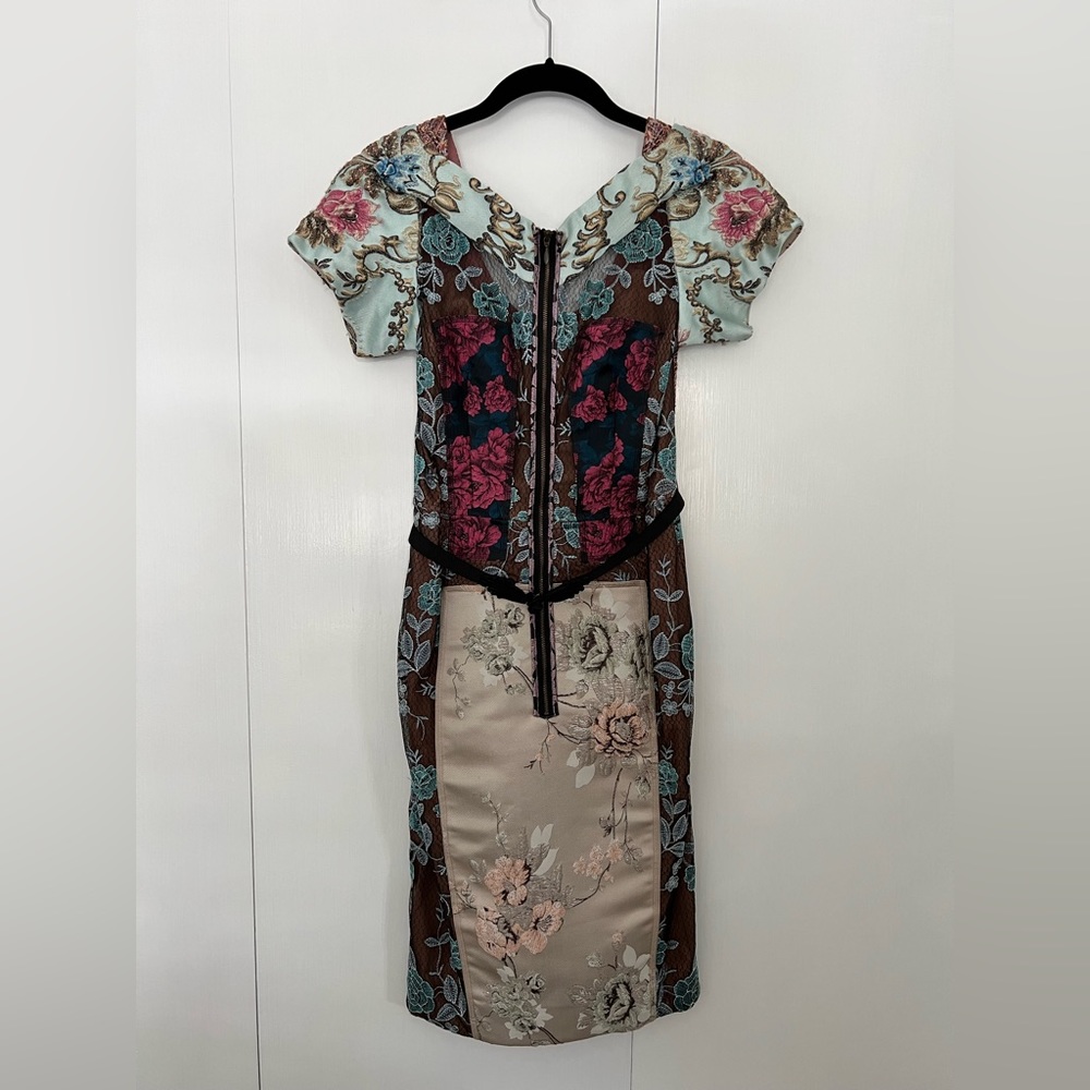Byron Lars from Anthropologie brocade dress with belt